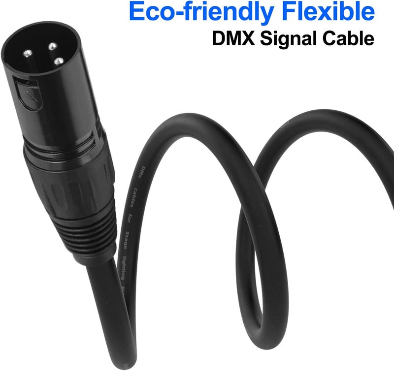 Gruolin 10ft DMX Cable, 4 Pack 3m DMX Light Cables DMX Wires, 3-Pin XLR Male to Female Stage Signal Cable with Metal Connectors for DMX512 Stage & DJ Lighting fixtures - Image 5